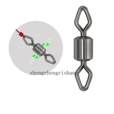 100Pcs Swivels Fishing Tackle Stainless Steel Diamond Eye Rolling Swivels 12-3/0