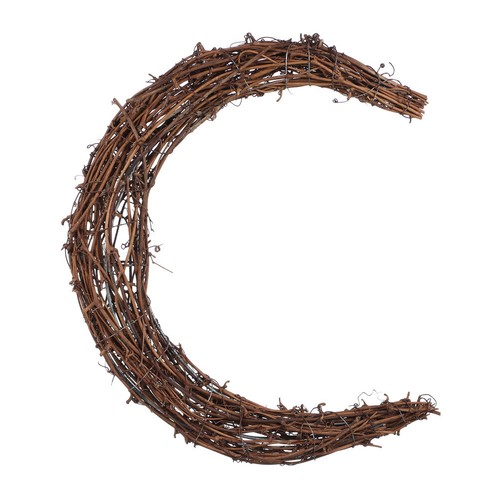 Moon Shape DIY Rattan Wreath Handmade DIY Rattans DIY Christmas Rattan Wreath