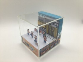 River City Ransom Brawl outside the Higschool Barf! Shadow Box Diorama Decor NES