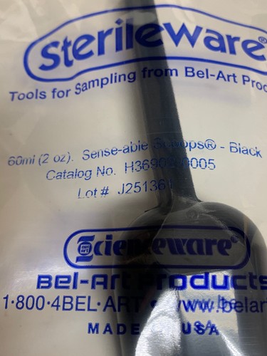 Scienceware Sterileware Löffel 2 Unzen, Labor Chemie Bio Versiegelt Steril Schwarz 100ct - Bild 3 von 7