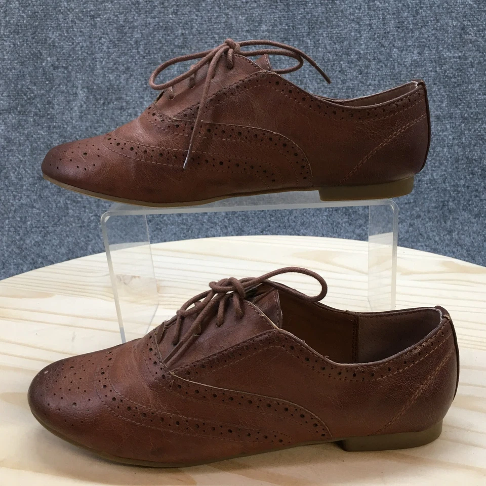 Zapatos Madden Niña Mujer 6 Temblor Punta de Ala Oxford Marrón Informal Puntera Almendra Baja Foto 2 de 4