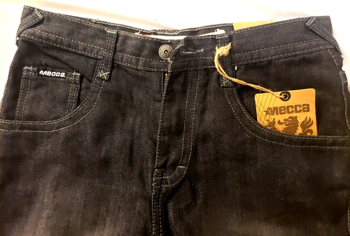 Boys Youth Junior Denim Jeans Sz 18 Blue Black Mecca USA Rocker Fit Guitar Patch - Picture 5 of 15