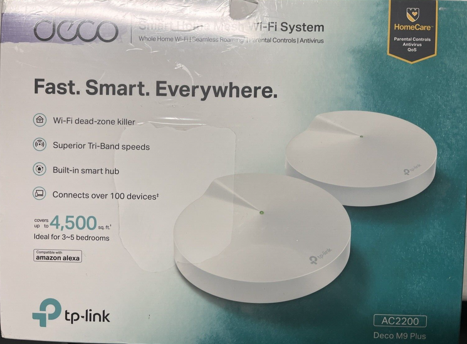 TP-Link Deco M9 Plus Smart Home Mesh Wi-Fi System - Pack of 2 for