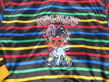 VINTAGE Pepe Jacket Mens 2XL Black Stripes Felix Streetwear Grunge Hooded