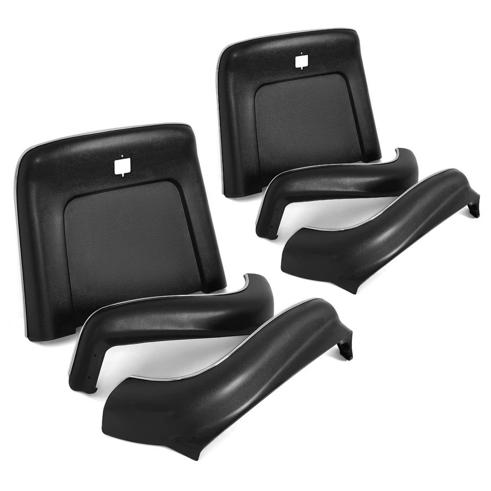 For Chevrolet 69-72 Bucket Seat Backs & Aprons Molded Plastic & Chrome Trim 6Pcs - Image 2 of 4