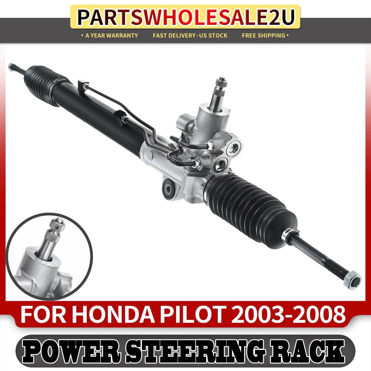 アロワナ Power Steering Rack & Pinion Assembly for Honda Pilot 2003 2004