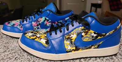 Mens Air Jordan 1 Low Game Royal sz 11.5 *Custom Double Camo* See 