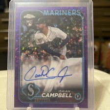 2024 Topps Chrome Isaiah Campbell Autograph Purple /299 Rookie Auto Mariners