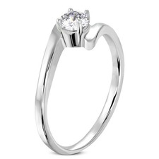 Luxury Solitaire Ring Women Wedding Engagement Steel Cz New ZRC198
