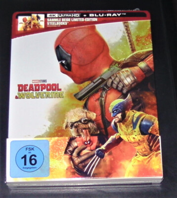 DEADPOOL & WOLVERINE LIMITIERTE STEELBOOK EDITION 4K BLU RAY + BLU RAY NEU & OVP
