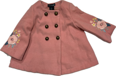 CYNTHIA ROWLEY DESIGNER EMBROIDERED TODDLER GIRL PINK WINTER PEA COAT SZ 4