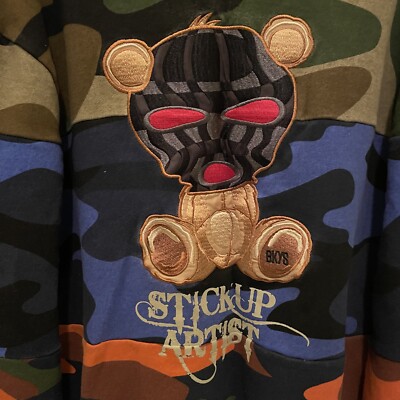 Stick Up Artist Multi ColoredBKYS Men s Camo Sweatshirt SZ LG