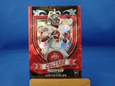 Justin Fields Prizm Draft Picks 2021 RC Rookie Crusade #163 Red Ice Prizm