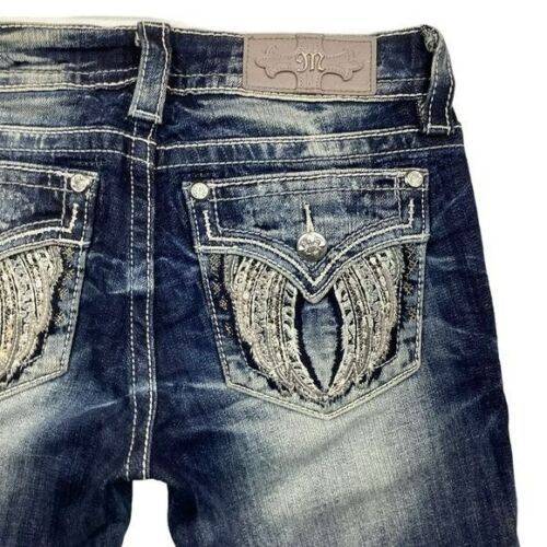Stivali firmati Miss Me strass jeans effetto invecchiato donna 25 blu - Foto 7 di 11