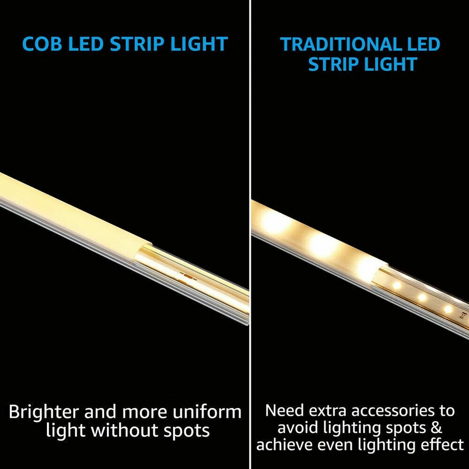 5V 12V 24V Premium COB LED Streifen Strip Kaltweiß warmweiß keine Lichtpunkte 5m - Bild 4 von 4