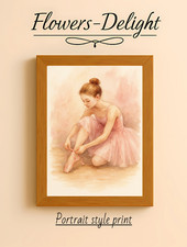 BALLERINA  WATERCOLOUR   A4 PRINT POSTER PICTURE WALL ART HOME DECOR  GIFT NEW