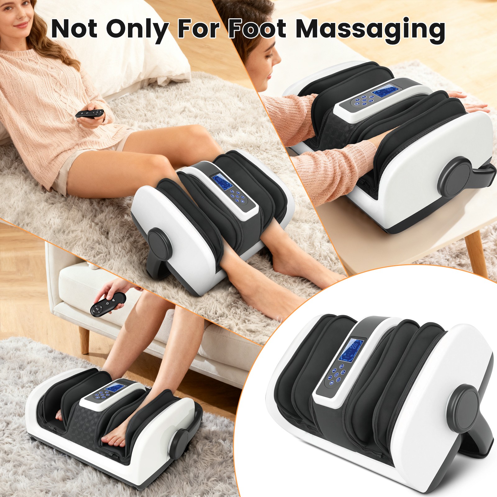 Shiatsu Foot Massager Machine W/ Heat Vibrate Deep Kneading for Plantar Fasciiti