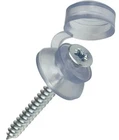 50   21/2" 63mm CORRUGATED ROOFING SHEET FIXINGS, SCREWS AND CLEAR STRAP CAPS