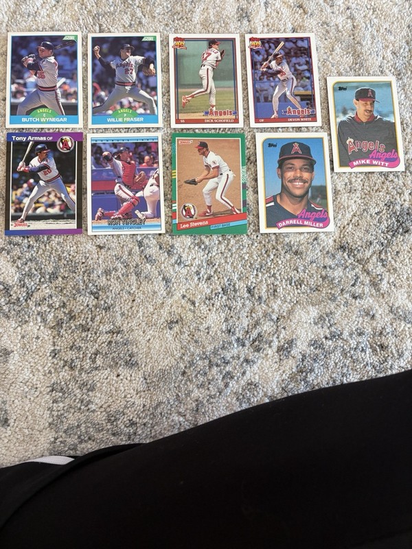 Los Angeles Angels Baseball Card Lot 9 Cards Topps Fleer Donruss Score