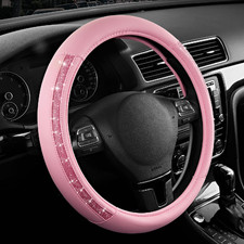 Road Comforts Steering Wheel Cover Glitter Bling Leather Wheel Cover Universal