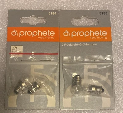 4 x Glühbirne Fahrrad Glühlampe hinten + vorne 0,6W Prophete 5185 + 5184 Set