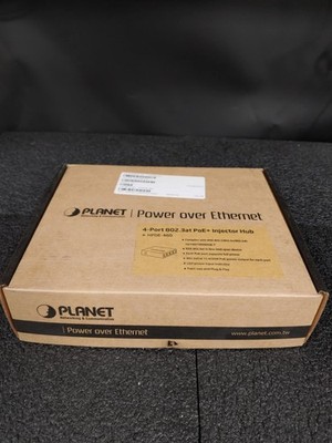 Planet HPOE-460 V2 4-Port Gigabit IEEE 802.at PoE+ High Power Injector Hub w PS