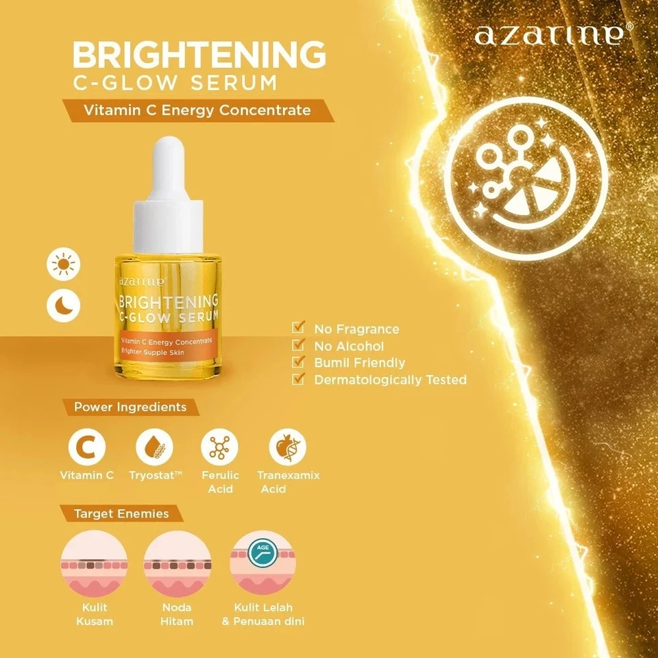 Brightening Glowing Serum  Azarine Brightening C-Glow Serum 20ml - Image 2 of 3