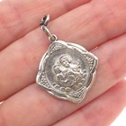 925 Sterling Silver Antique Art Deco St. Joseph Spring Ring Clasp Charm Pendant