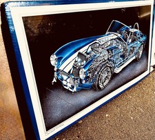 RARE SHELBY COBRA CUTAWAY POSTER SIGNED BY ARTIST DAVID KIMBLE VINTAGE GENUINE