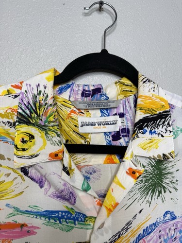 Camicia hawaiana Jams World Reef Fish stampa filata schiacciata giapponese rayon uomo L - Foto 2 di 3