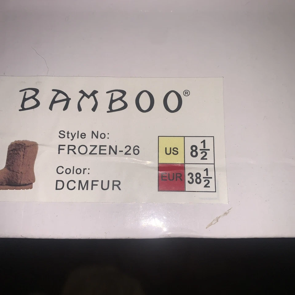 Botas de piel sintética de bambú congeladas altas de pantorrilla mullidas difusas talla para mujer 8,5 tostadas Foto 4 de 4