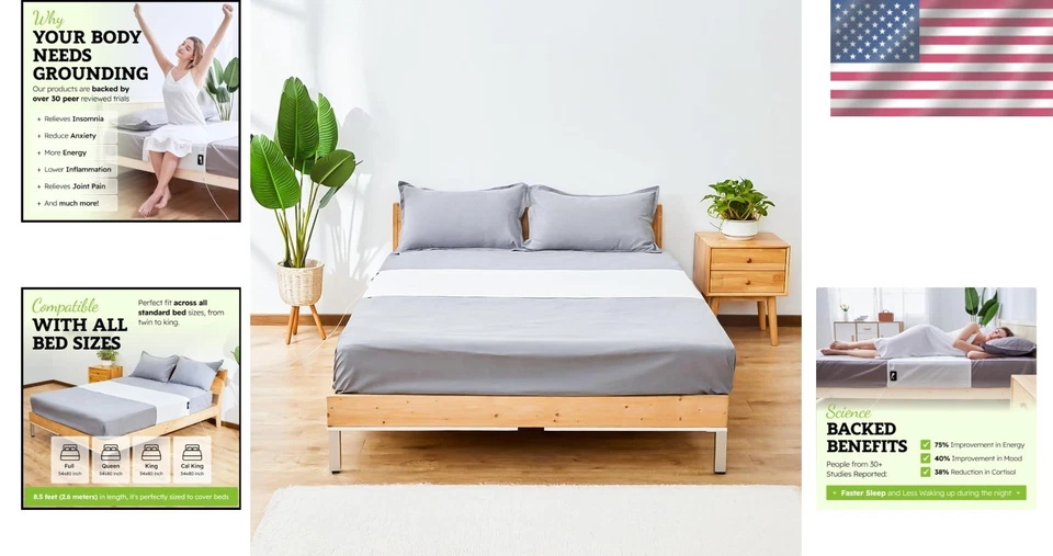 Universal Fit Grounding Sheet for All Bed Sizes - Premium Cotton & Silver Blend - Image 2 of 4