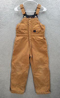 Walls Bib Overalls Boys Youth XL Brown Duck Canvas Kidz Grow System Outdoors