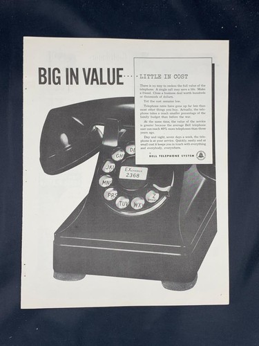 Magazine Ad* - 1949 - AT&T / Bell System - Big in Value