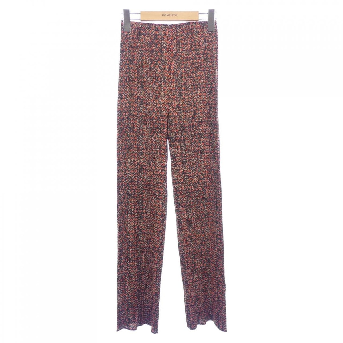 2024SS PLEATSPLEASE PIQUANT柄　3サイズ Pleats Please ISSEY MIYAKE Pants SIZE 3 Brown red sheer PP74