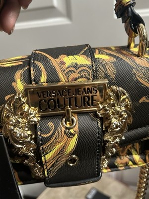 Versace Jeans Couture Baroque Saffiano Collection Black and Gold
