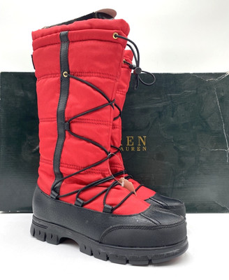 Ralph Lauren QUINLY Women's NEW Winter Boots Bright Red US Size 6 B