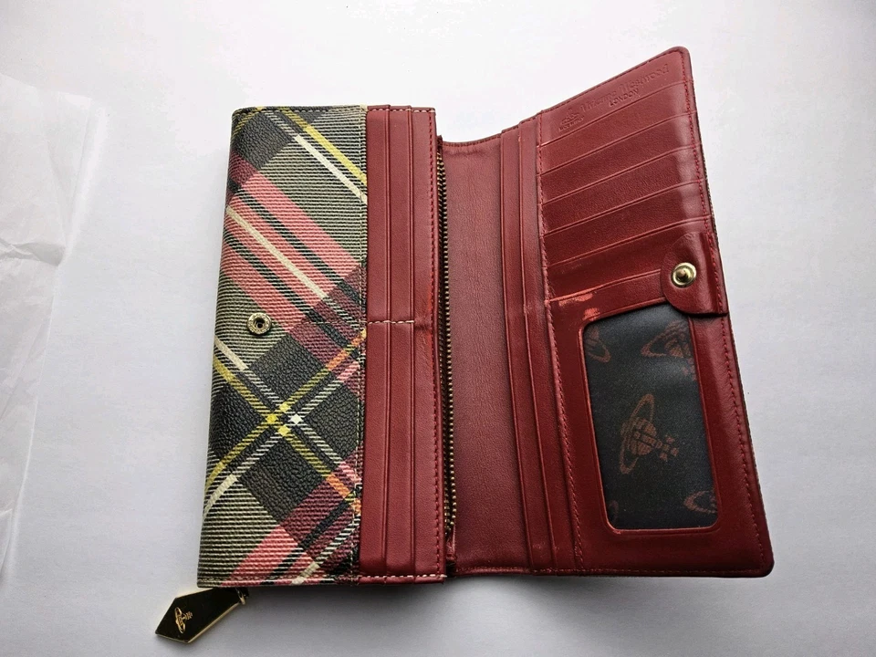 Cartera larga Vivienne Westwood acordeón a presión a cuadros tamaño completo Foto 4 de 4