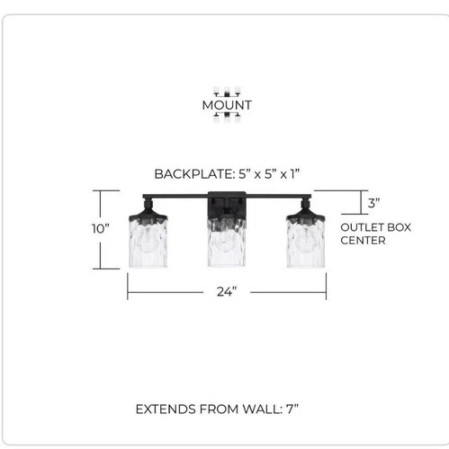 Capital Lighting 128831MB-451 Colton 3 Light 24" Wide Bathroom Vanity Light - Picture 2 of 2