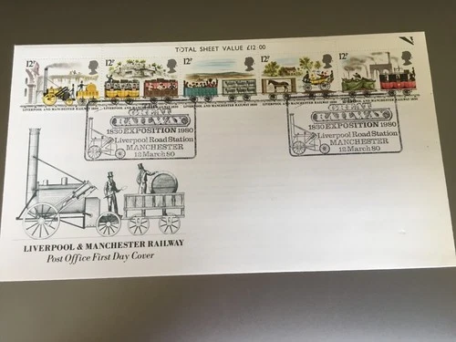 GB STAMPS RARE FIRST DAY COVER 1980 RAILWAY TRAINS EXPOSITION