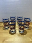 Set of 6 Vintage Pepsi Cola Glasses 1970's Tiffany Style-Stained Glass 16 oz.