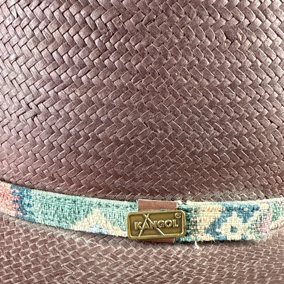 Gorra de Paja Kangol Vintage Talla Única Borgoña, Fedora Ala Ancha Playa Foto 3 de 4