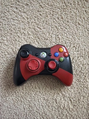 Radioactive Red & Carbon Fiber Xbox 360 OEM Wireless Controller gamestop