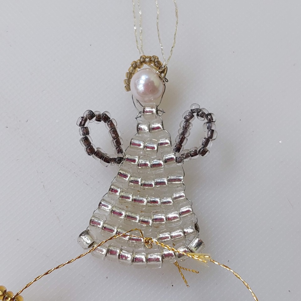 Vintage Handmade Christmas Angel Bead Ornaments eBay