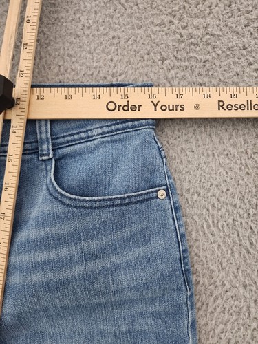 Style and Co Jeans Womens 12 Blue Slim Leg Denim Stretch High Rise Pants 32X30 - Picture 7 of 14