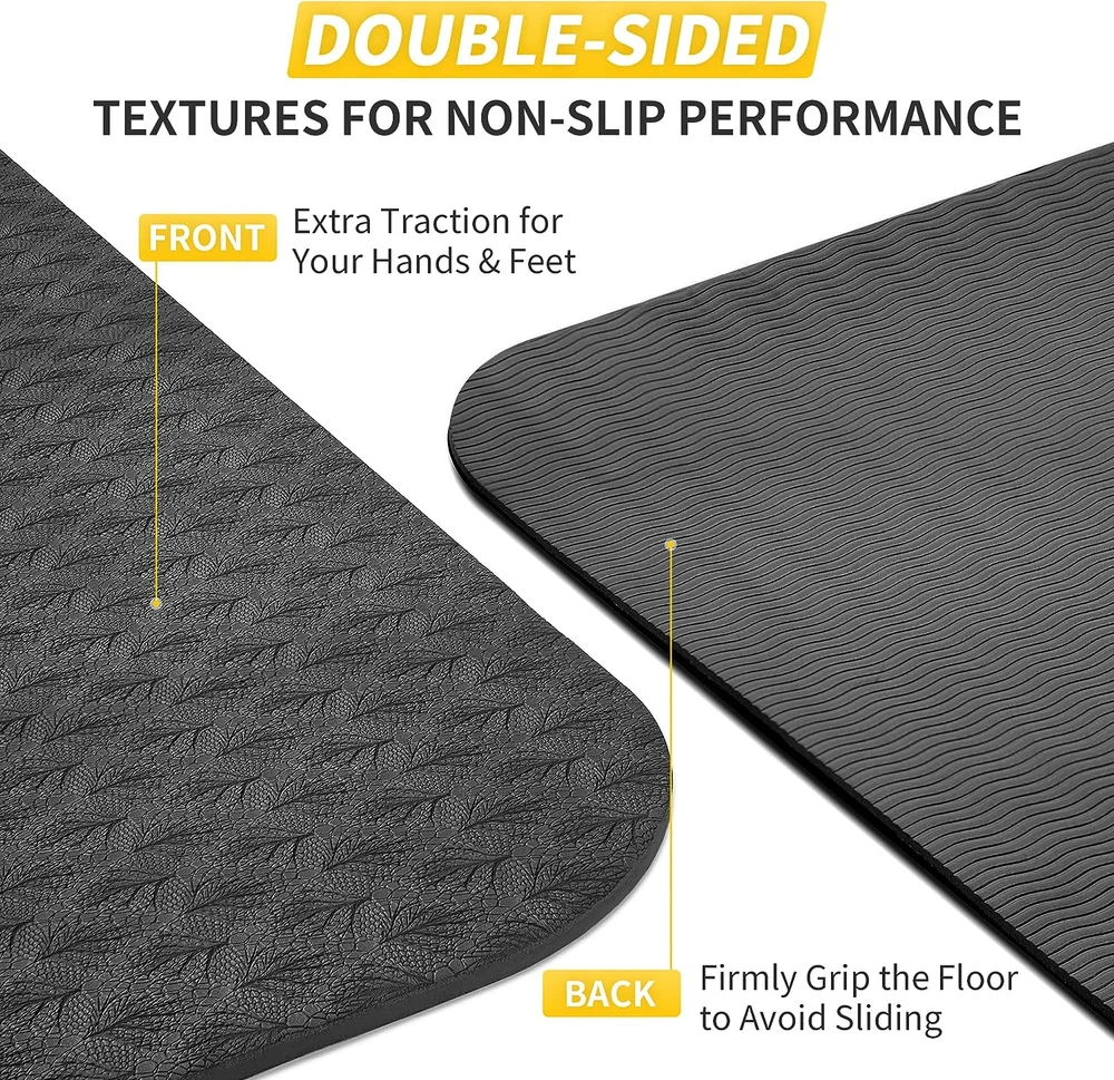 Non Slip Extra Thick 1/3 1/4 2/5 Inch Yoga Mat for Women Men Kids