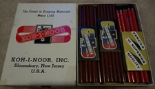 Vtg  L & C Hardtmuth Inc. 1/4 Gross 1345 Brown Checking pencils, Koh-i-noor USA
