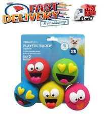 Vibrant Life Playful Buddy Dog Toys, Emoticon, Extra Small, 5 Count