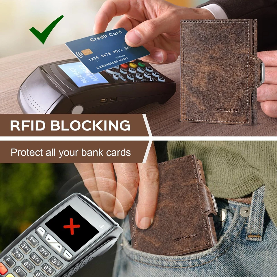 Men's wallets credit card holder RFID wallet wallet in C... - Image 4 of 4