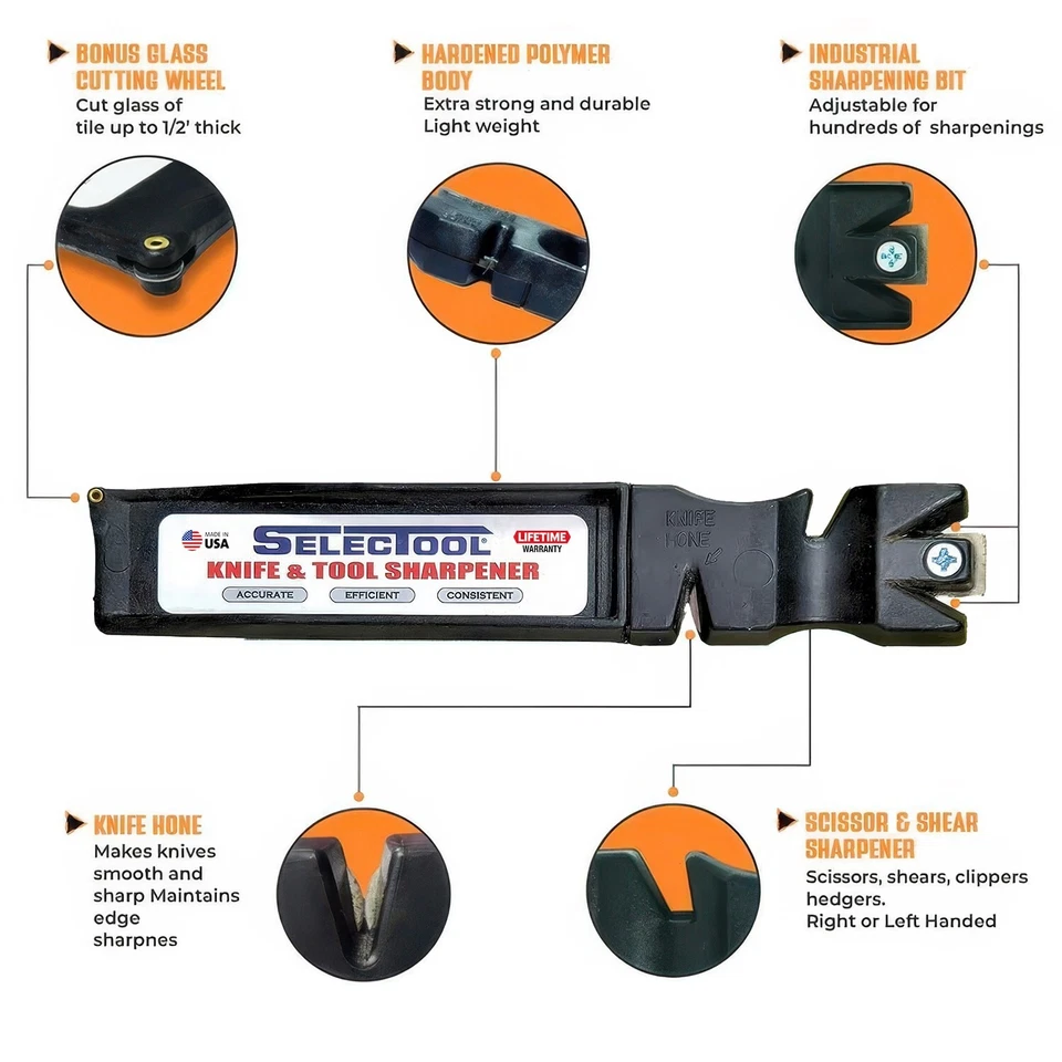Best Knife Scissor Sharpener Tool Glass Cutter Axe Razors Sharpening Selectool - Image 4 of 4